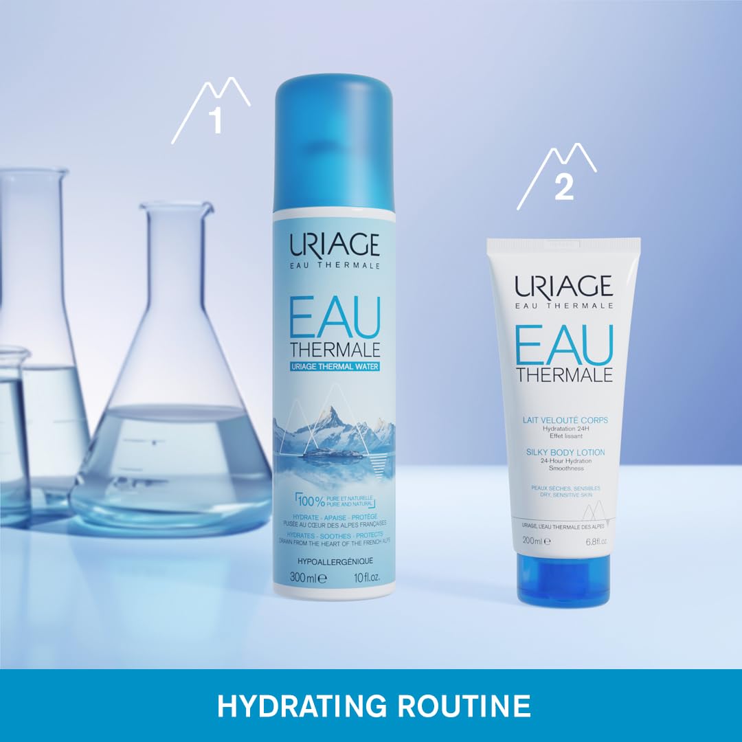 Uriage bottle in bathroom setting for daily routine convenience benefit