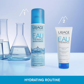 Uriage bottle in bathroom setting for daily routine convenience benefit