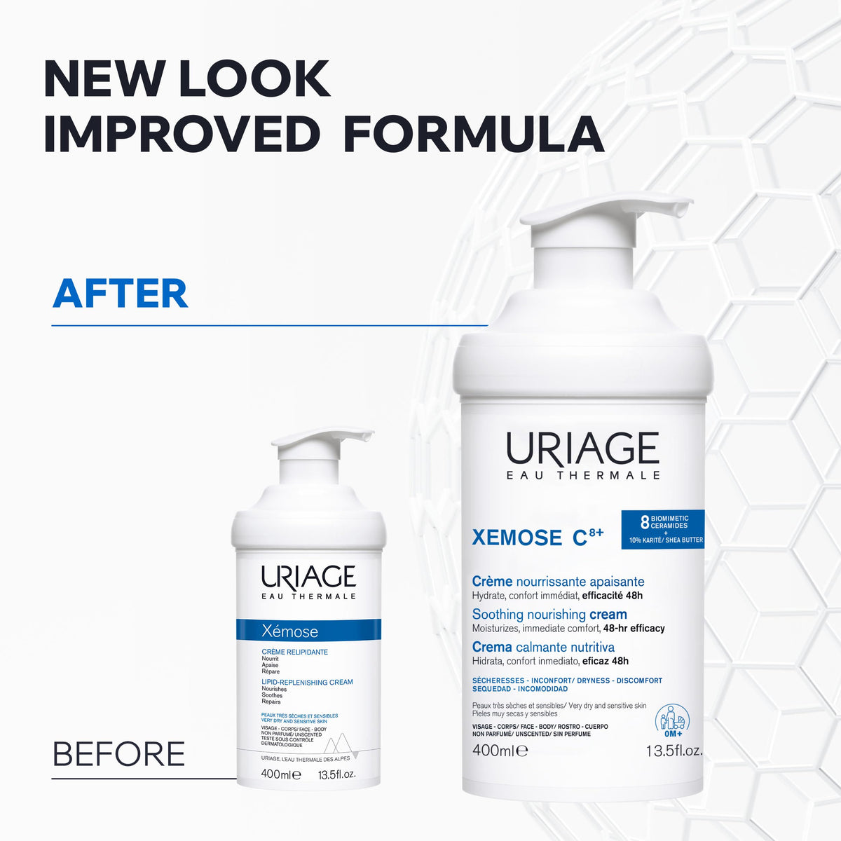 Uriage Xemose label close-up highlighting fragrance-free high tolerance