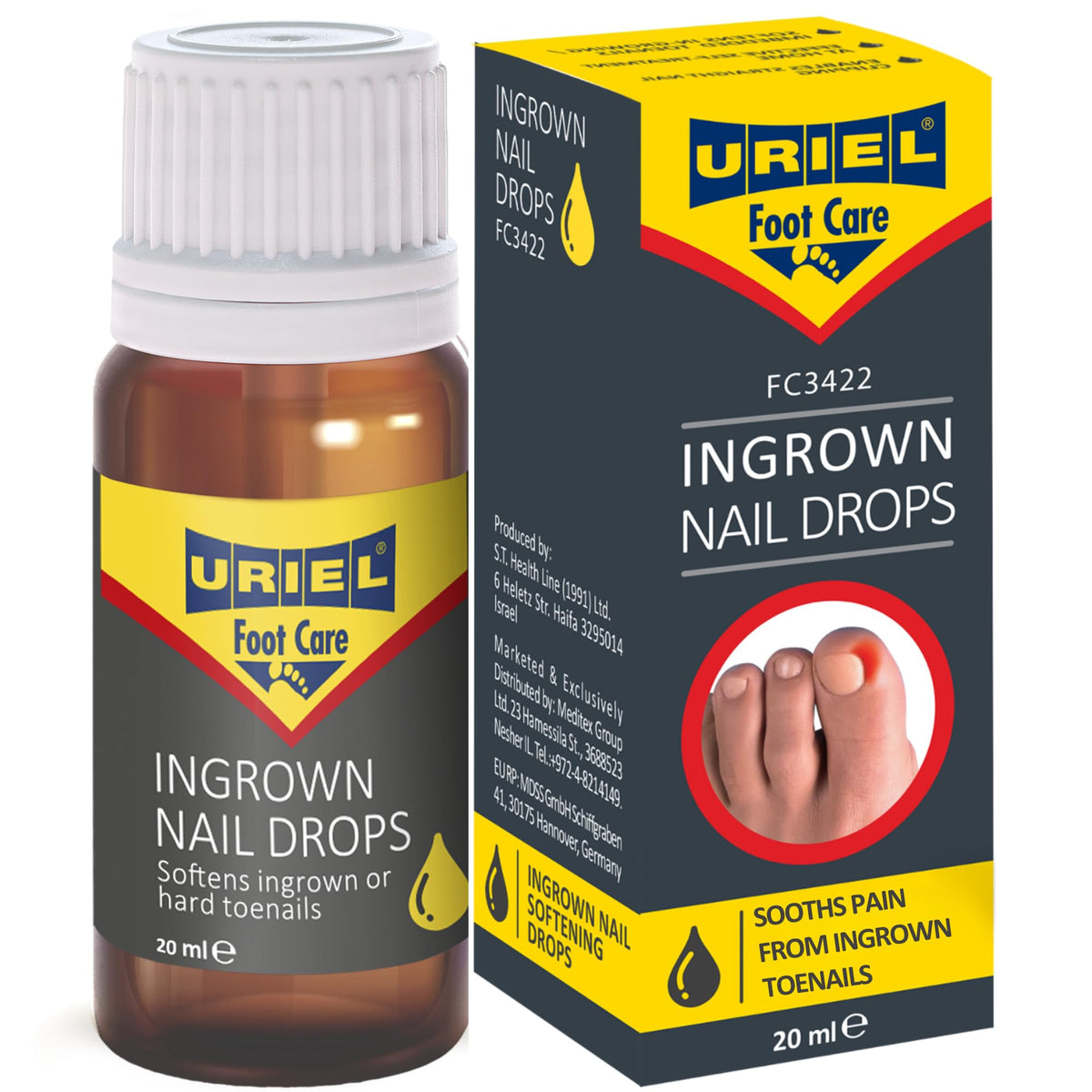 URIEL front packaging showing 20ml bottle and branding for clear identification