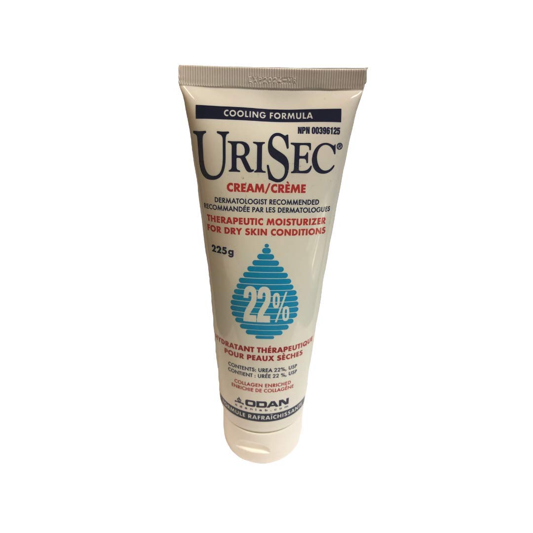 Urisec jar front view showing label and 22% urea, visibly communicates intensive hydration
