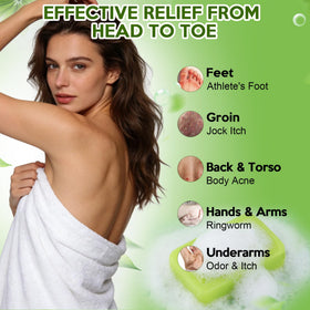Urrznp ingredient label detail showing tea tree, coconut, olive benefits