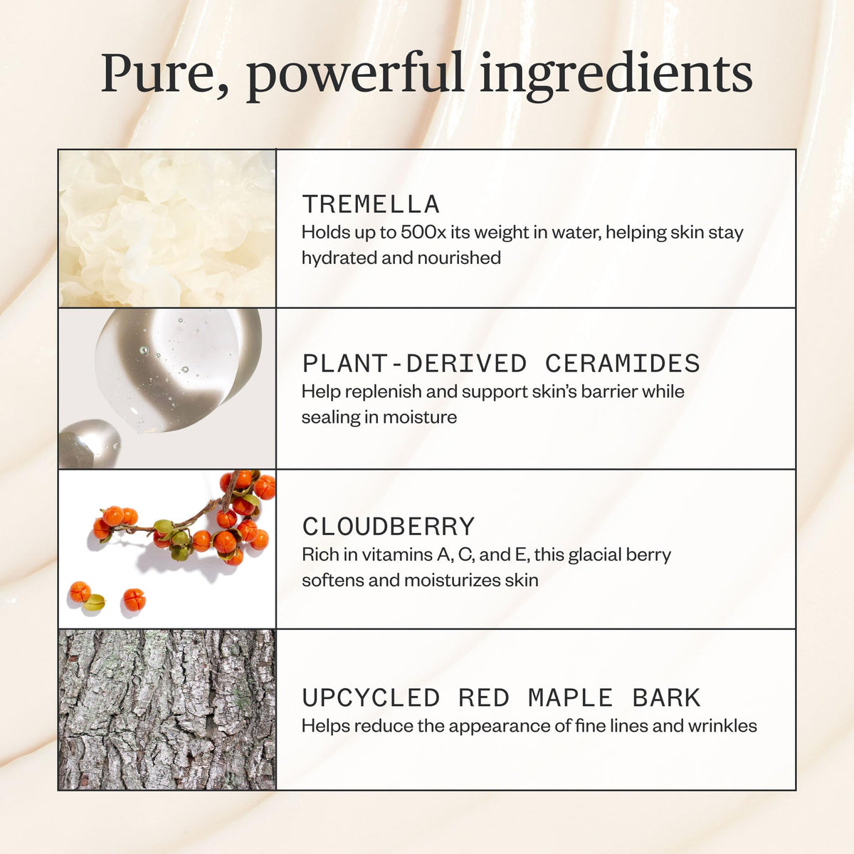 Ursa Major cream applied on hand illustrating smooth spreadability and nourishment
