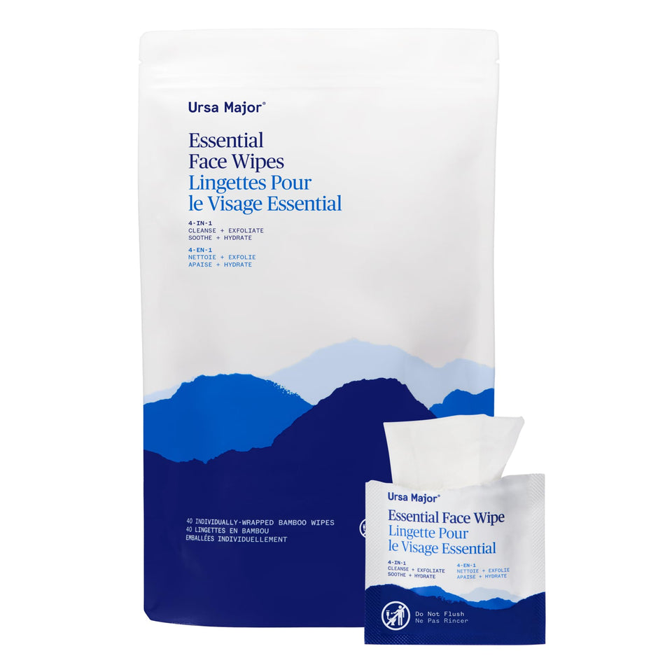 Ursa Major front packaging showing 40-count and biodegradable claim for travel convenience