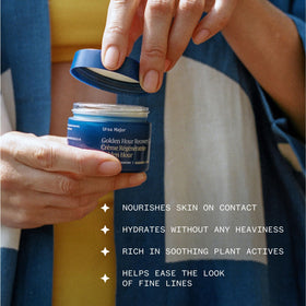 Ursa Major open jar texture illustrating rich fast-absorbing cream