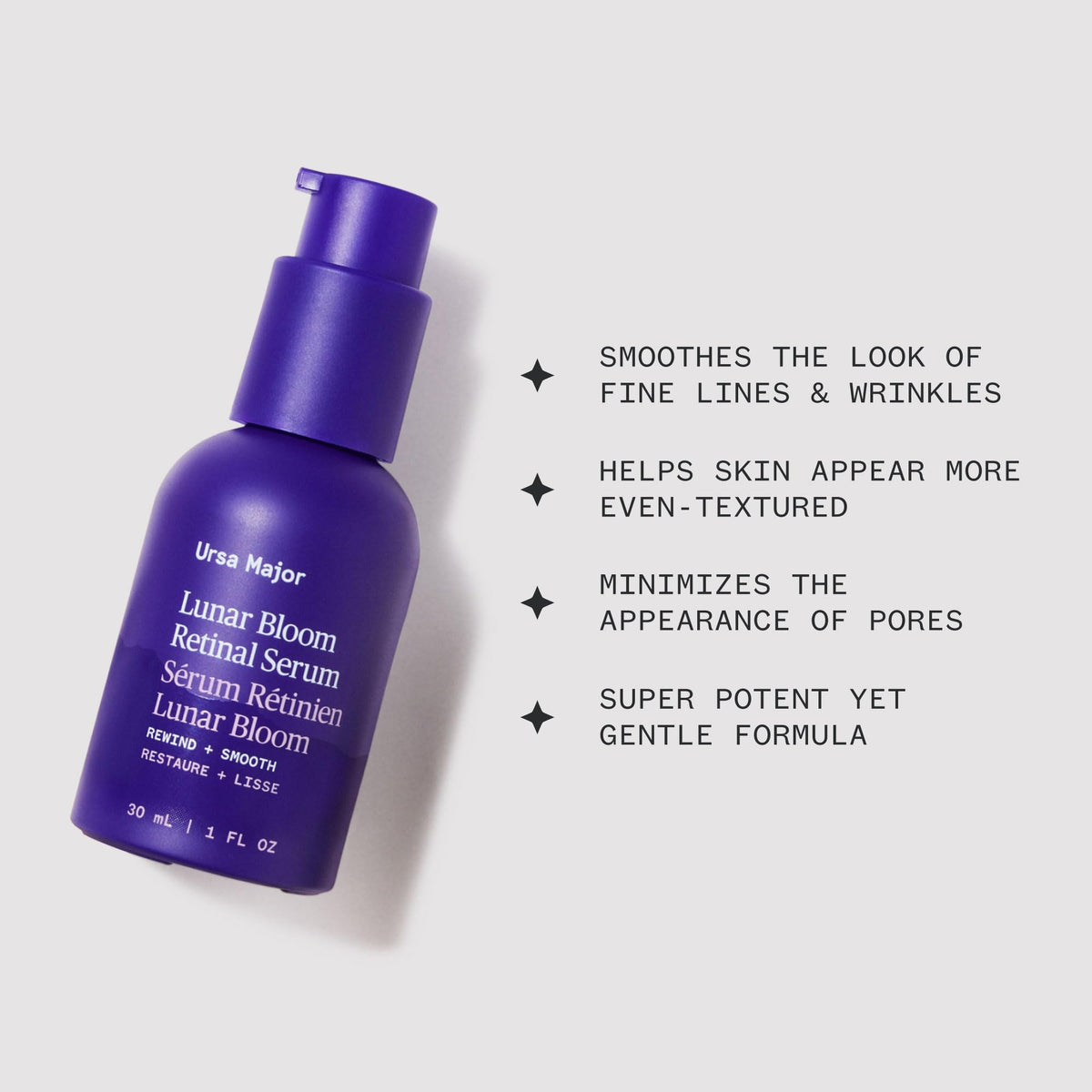 Ursa Major serum pump dispensing a drop highlighting easy precise application