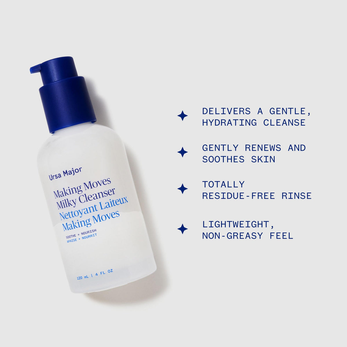 Ursa Major pump and label close-up highlighting ingredient list and design