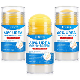 Uruses front packaging showing three foot care sticks and benefits