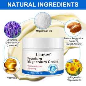 Uruses texture closeup of smooth cream, demonstrates fast absorption benefit