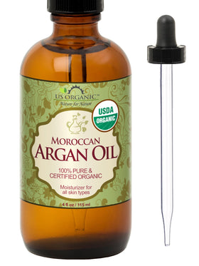 US Organic amber bottle front showing label and size, conveys purity benefit
