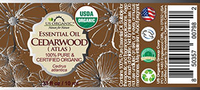 US Organic cedarwood amber bottle detail protecting oil freshness