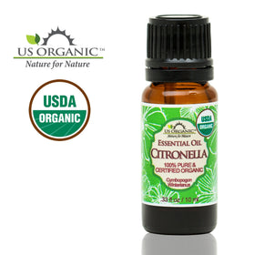 Close-up of US Organic citronella oil texture highlighting purity and thin consistency