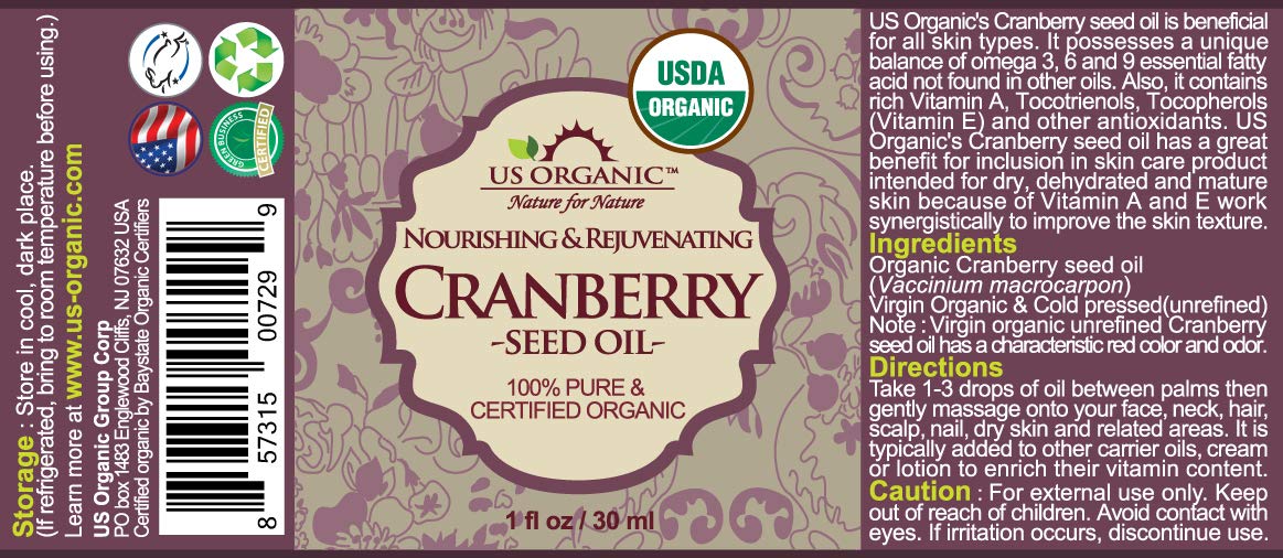 US Organic cranberry seed oil glass eyedropper pouring precise drops for easy application