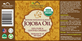 US Organic jojoba oil droplet texture showing lightweight absorption benefit