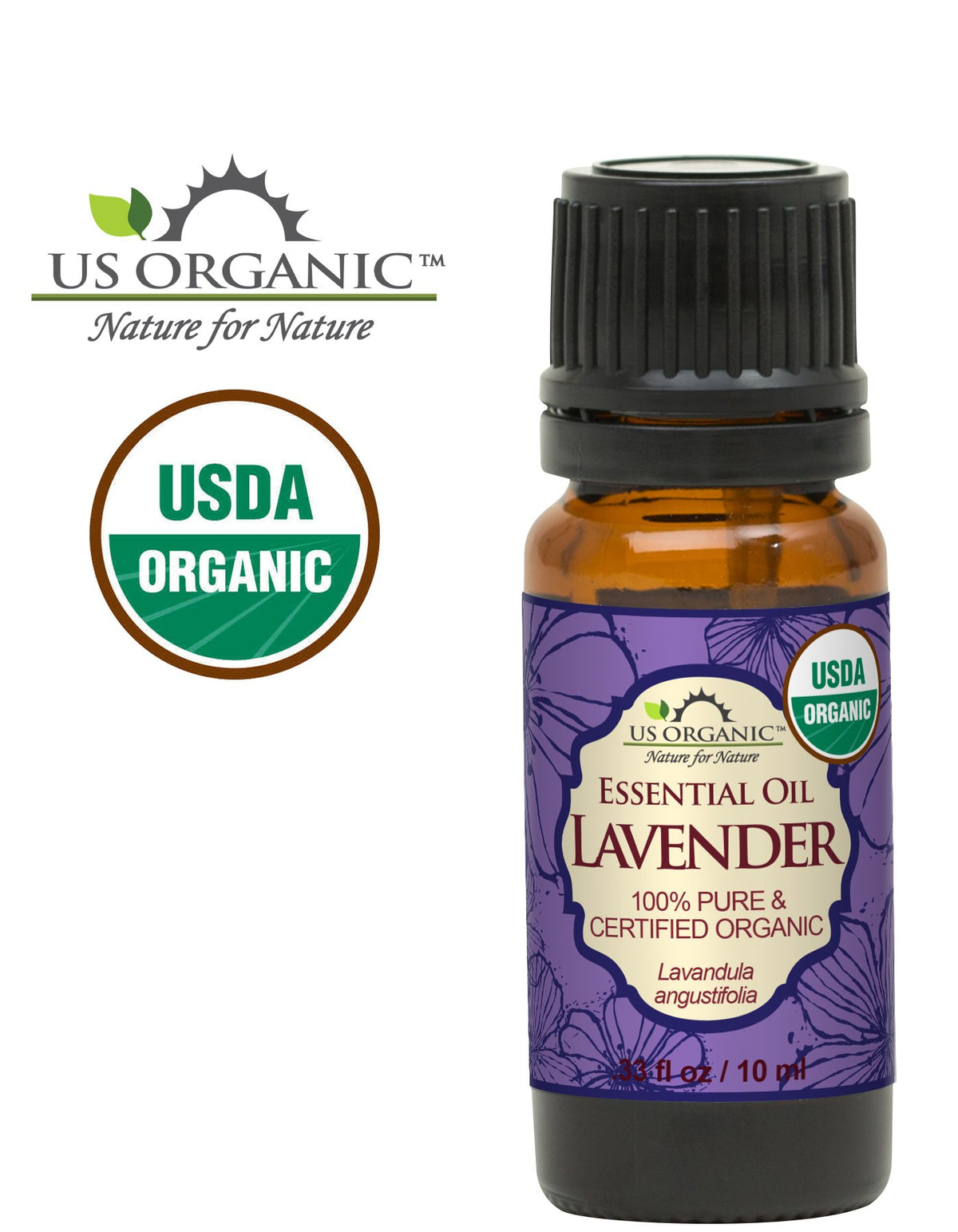 US Organic label close-up highlighting botanical name and purity