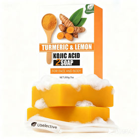 Uselective front packaging showing product name and benefits for brightening