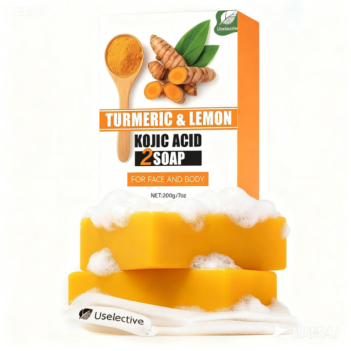 Uselective front packaging showing product name and benefits for brightening