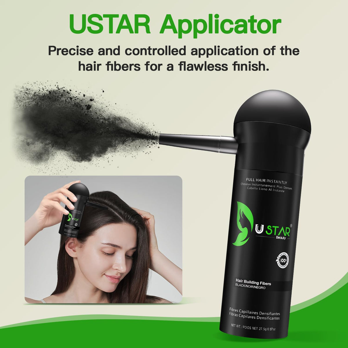 USTAR before and after scalp comparison showing instant fuller look