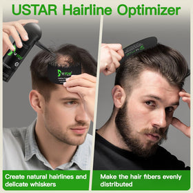 USTAR hairline optimizer comb in use creating sharp natural edges