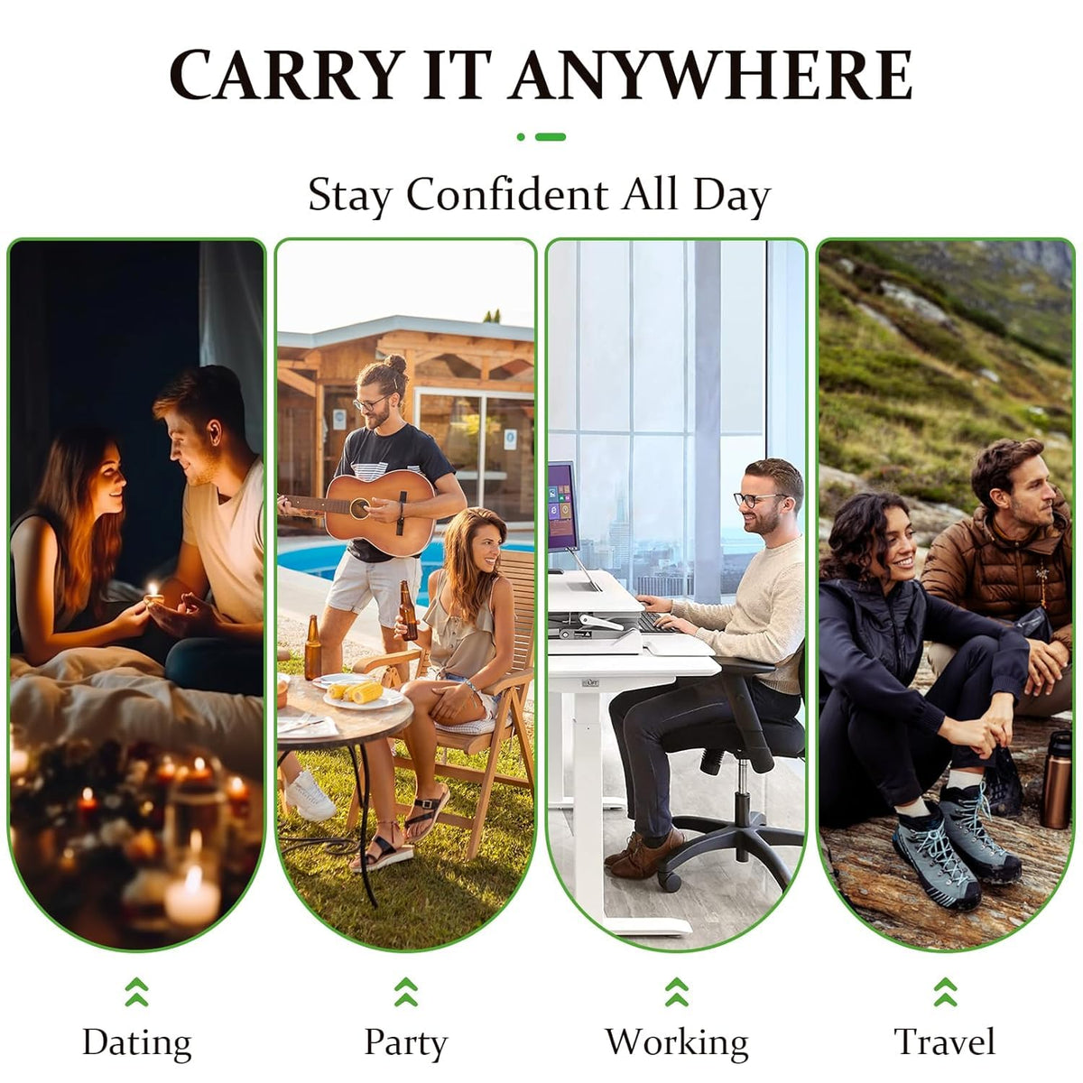 USTAR lifestyle mirror application depicting easy styling on-the-go