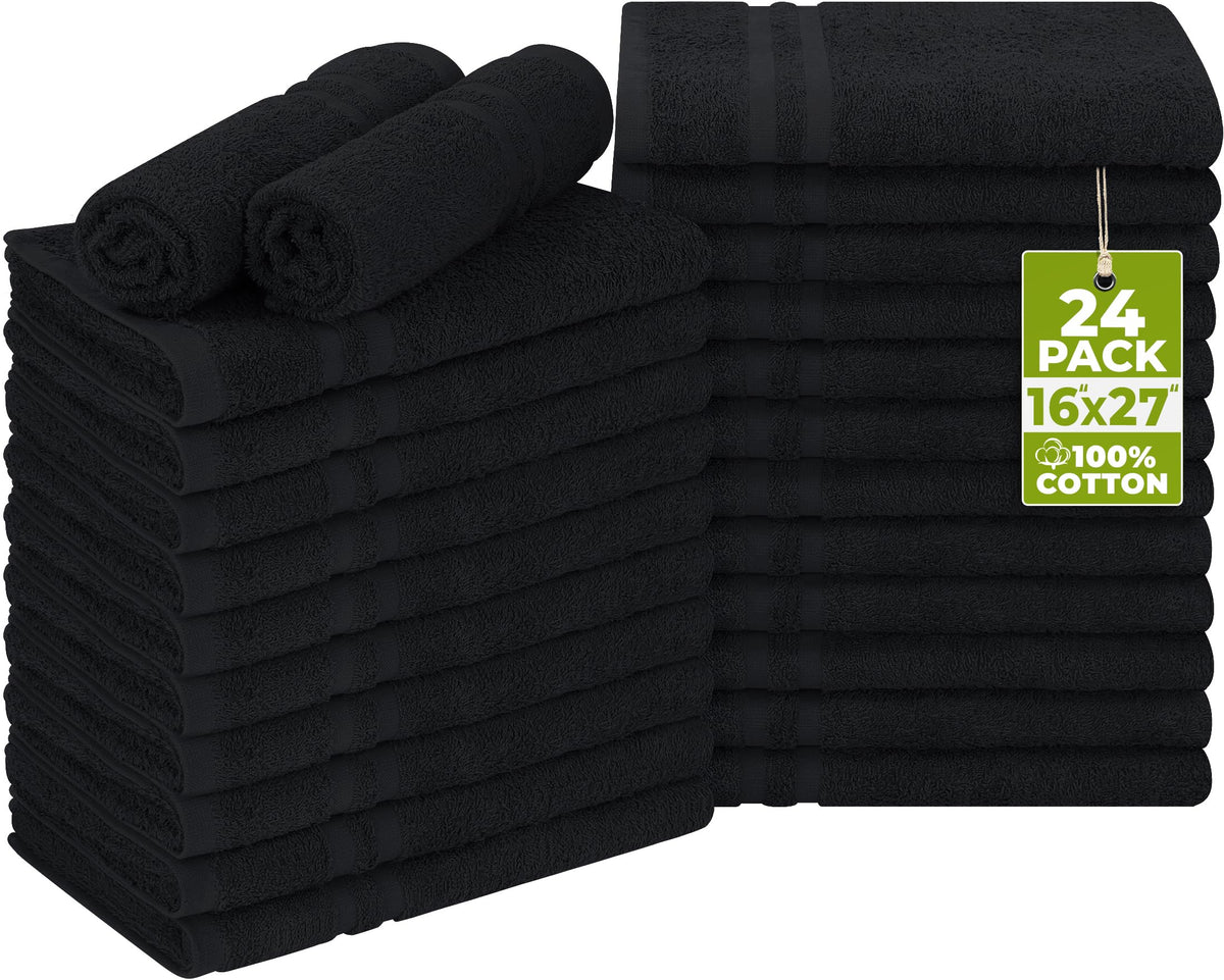 Utopia Towels folded stack showing neat storage and professional appearance
