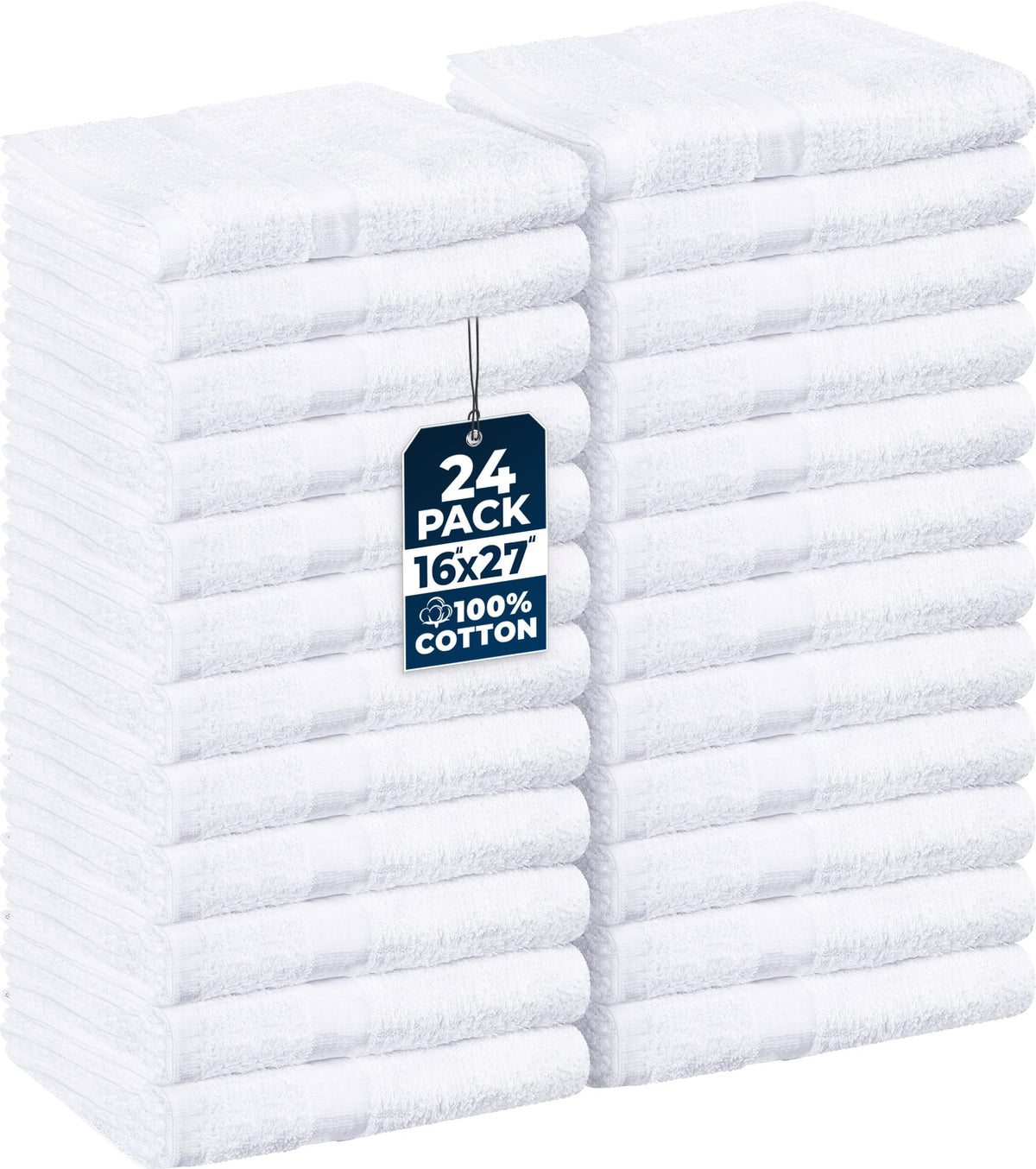 Utopia Towels front packaging showing 24-count and size benefit
