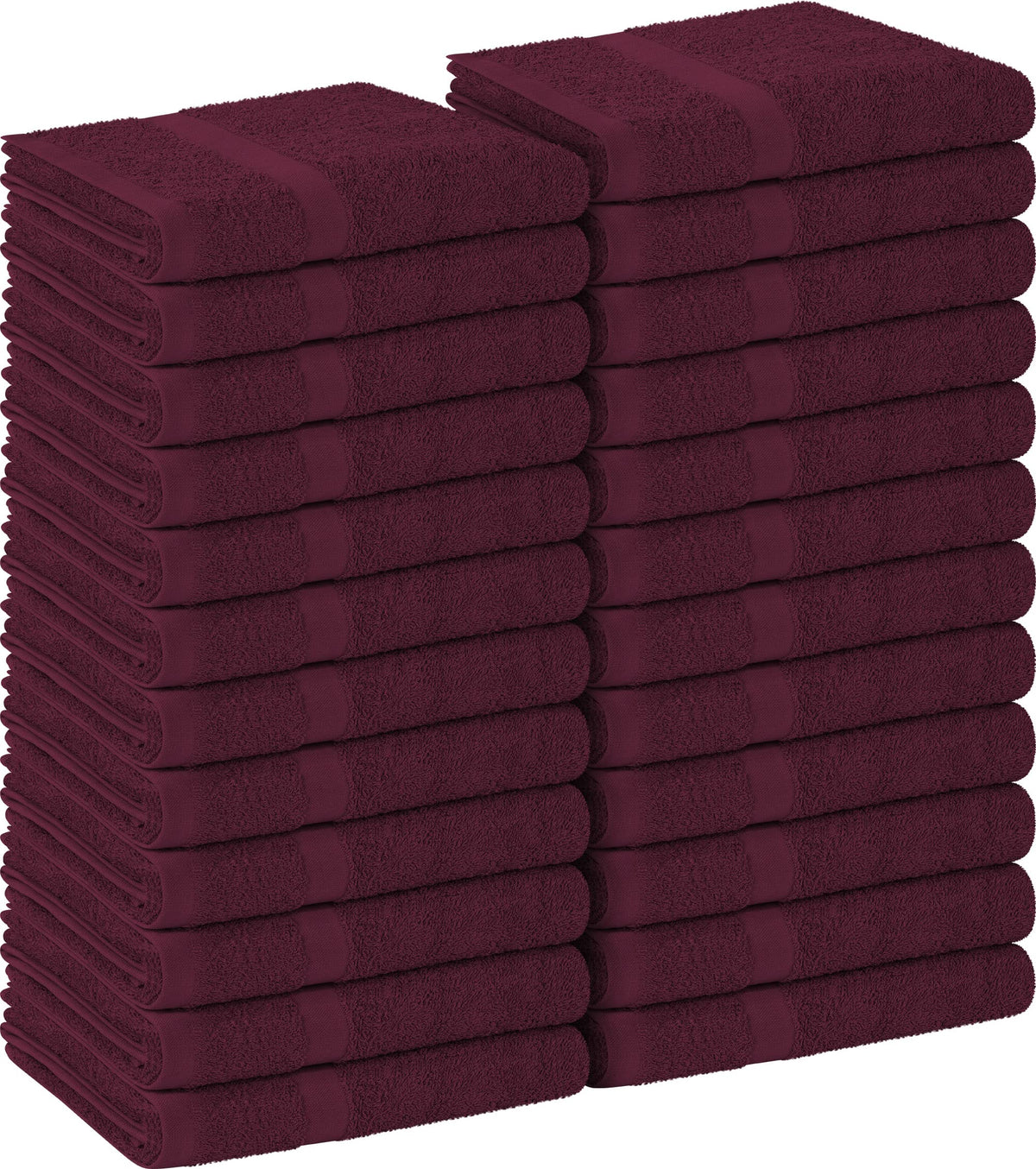 Utopia Towels front view of 24-pack showing neat professional presentation and value