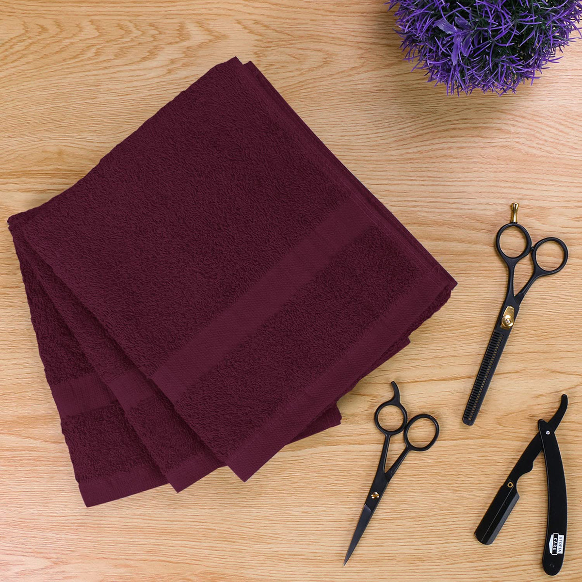 Utopia Towels laid flat showing 16 by 27 inch size for styling and wraps