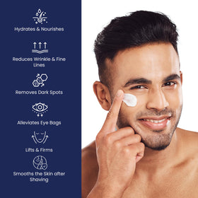 Uttse applied under-eye demonstration showing delicate application reduces puffiness