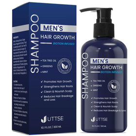 uttse front packaging dark blue bottle showing size and brand benefits
