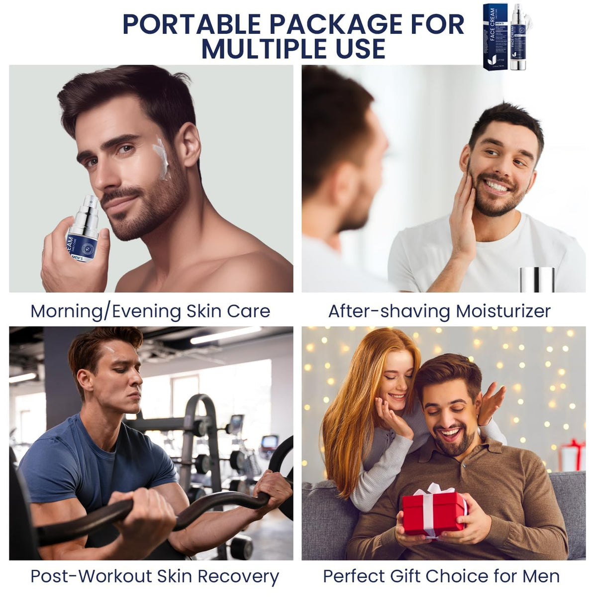 Uttse post-shave routine image with cream soothing skin and reducing irritation after shaving