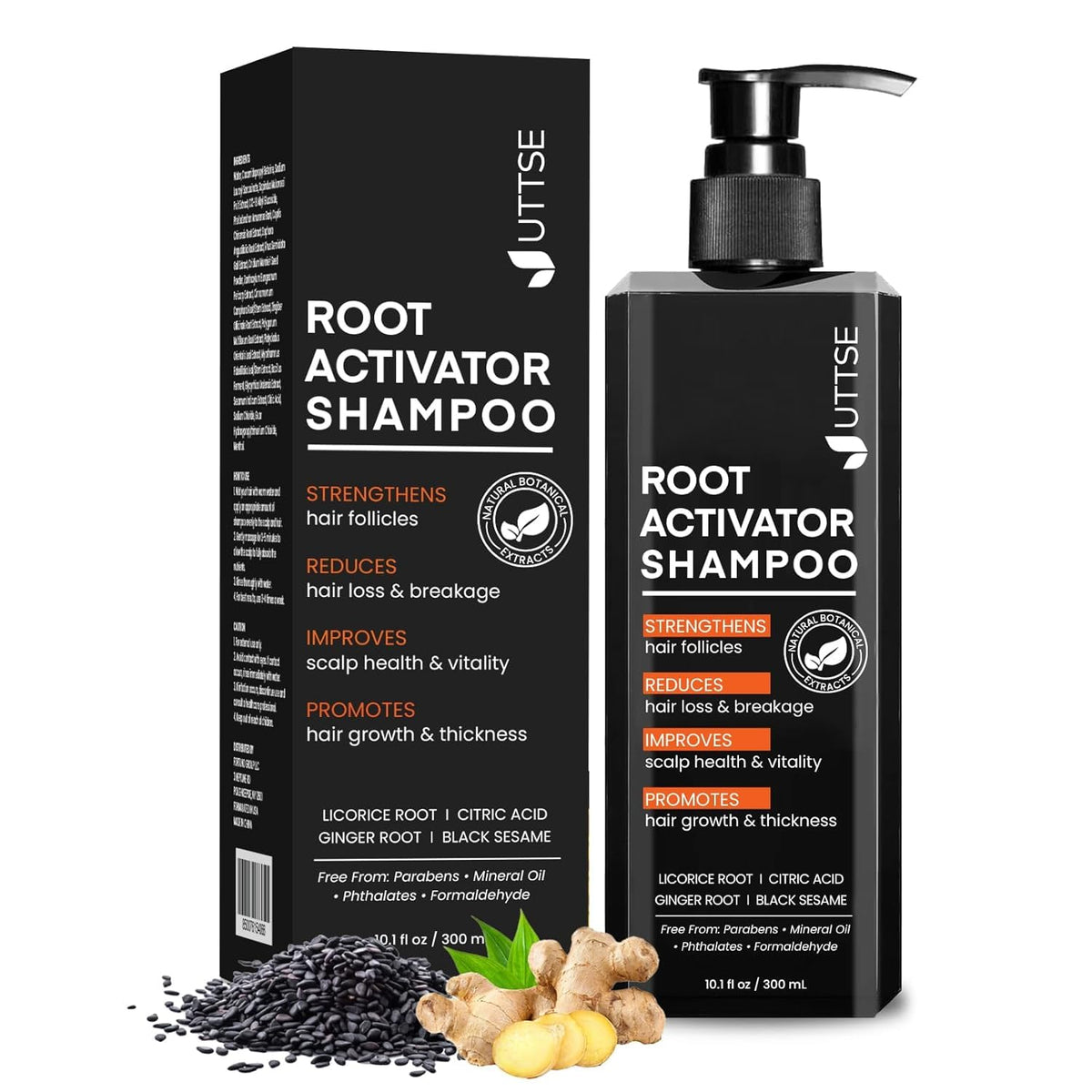 Uttse front packaging shows product and benefits for easy identification