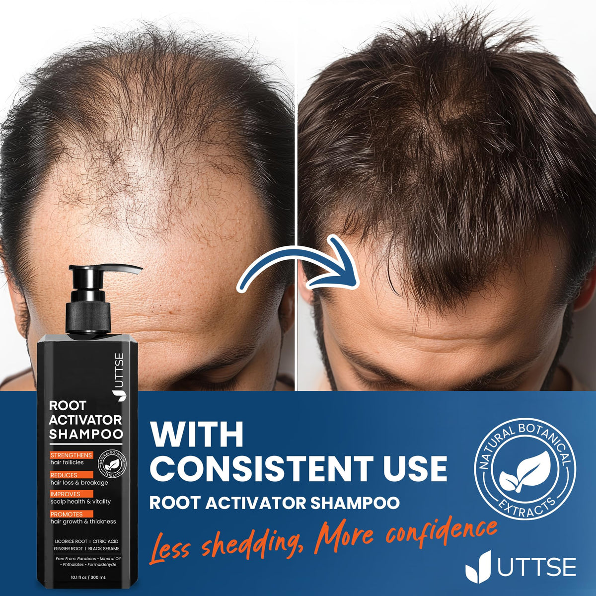 Uttse bottle on bathroom counter in morning routine supporting daily grooming
