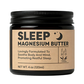uuhylo magnesium butter front jar showing lavender label and calming benefits