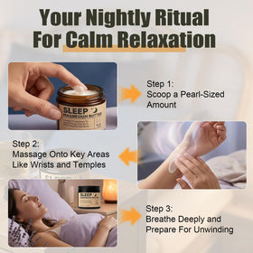uuhylo magnesium butter beside pillow in nighttime routine for calm sleep cue