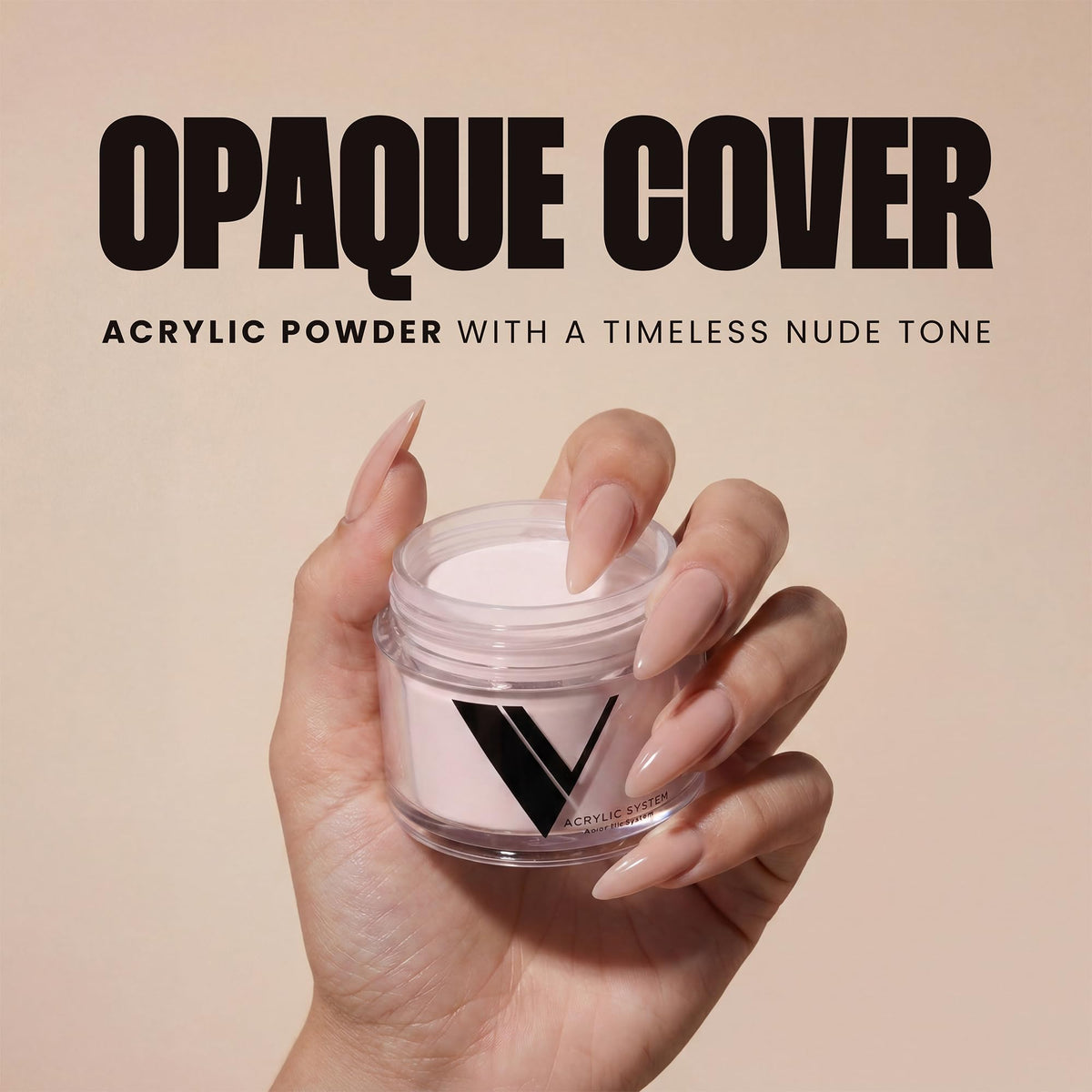 V Beauty Pure in-use shot of sculpting an acrylic bead for precise shaping