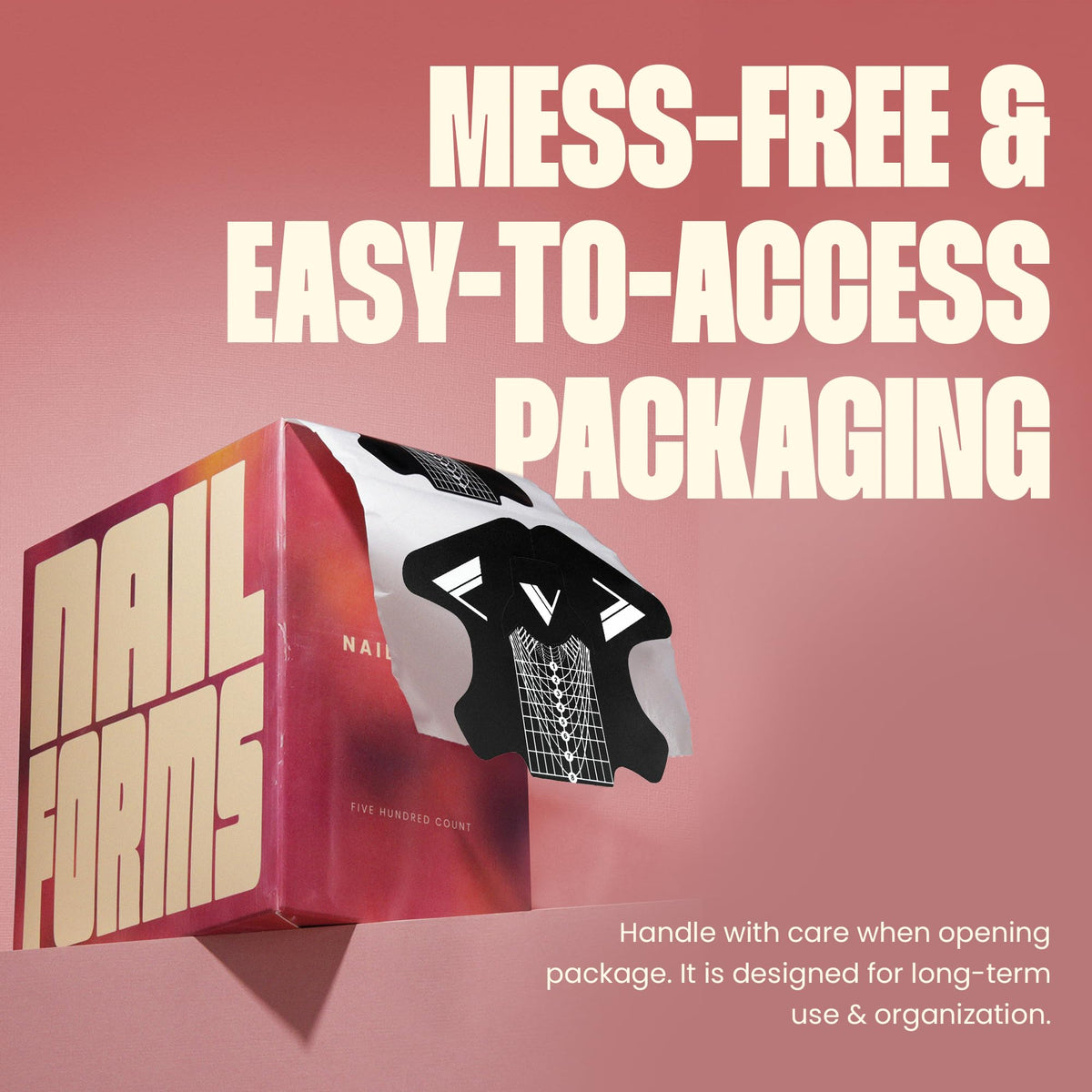 V Beauty Pure adhesive backing on form demonstrating secure hold