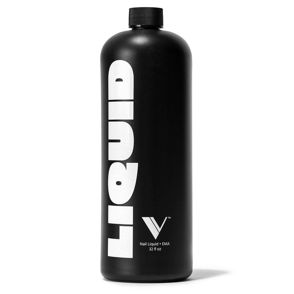 V Beauty Pure front bottle showing 32 oz monomer and clean packaging benefit