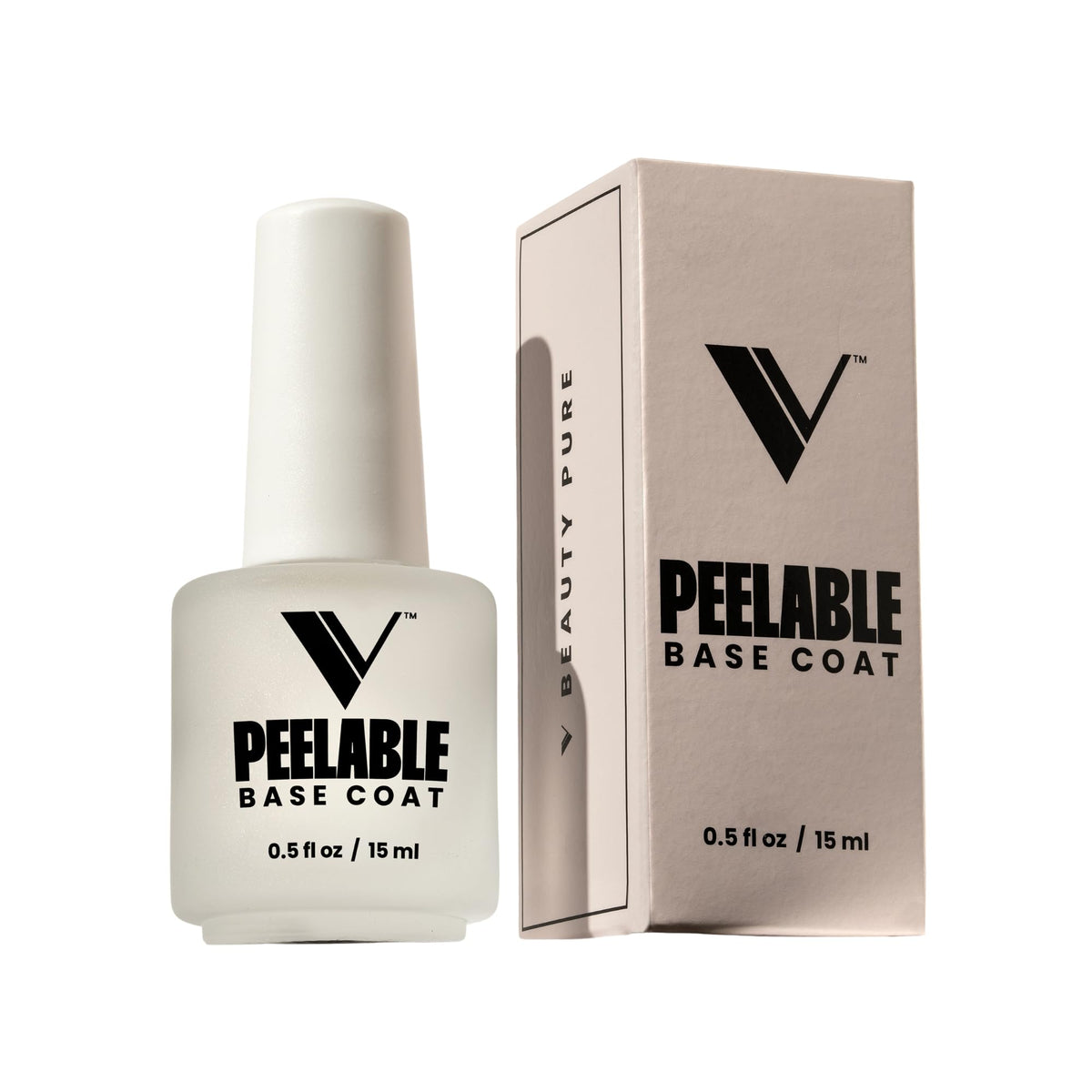 V Beauty Pure front bottle showing product and clear branding benefit fast application