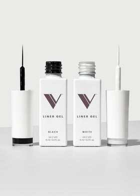 V Beauty Pure front packaging showing black and white liner duo and benefits