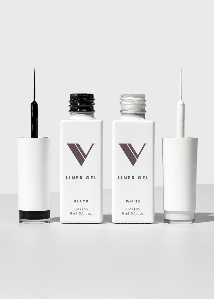 V Beauty Pure front packaging showing black and white liner duo and benefits