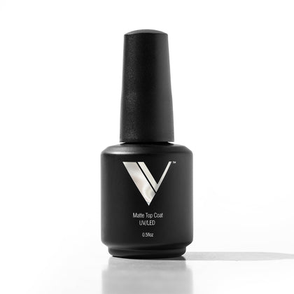 V Beauty Pure front bottle shot showing matte top coat packaging and professional branding