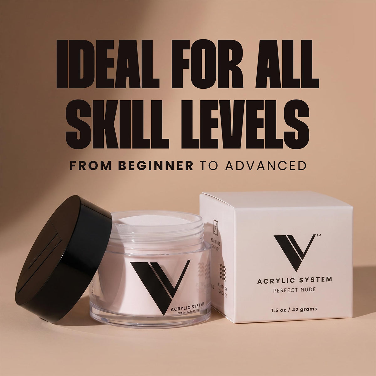 V Beauty Pure close-up of finely milled powder texture for smooth application