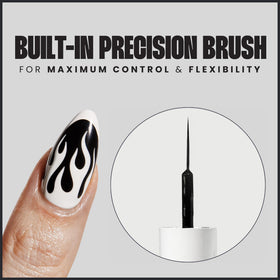 V Beauty Pure white liner swatch on nail tip for crisp French tips