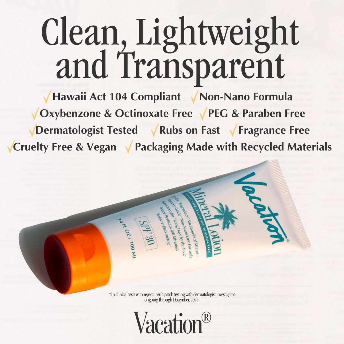 VACATION air freshener detail displaying compact design and freshening benefit for bags