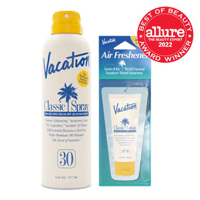 VACATION air freshener front packaging displaying signature scent branding