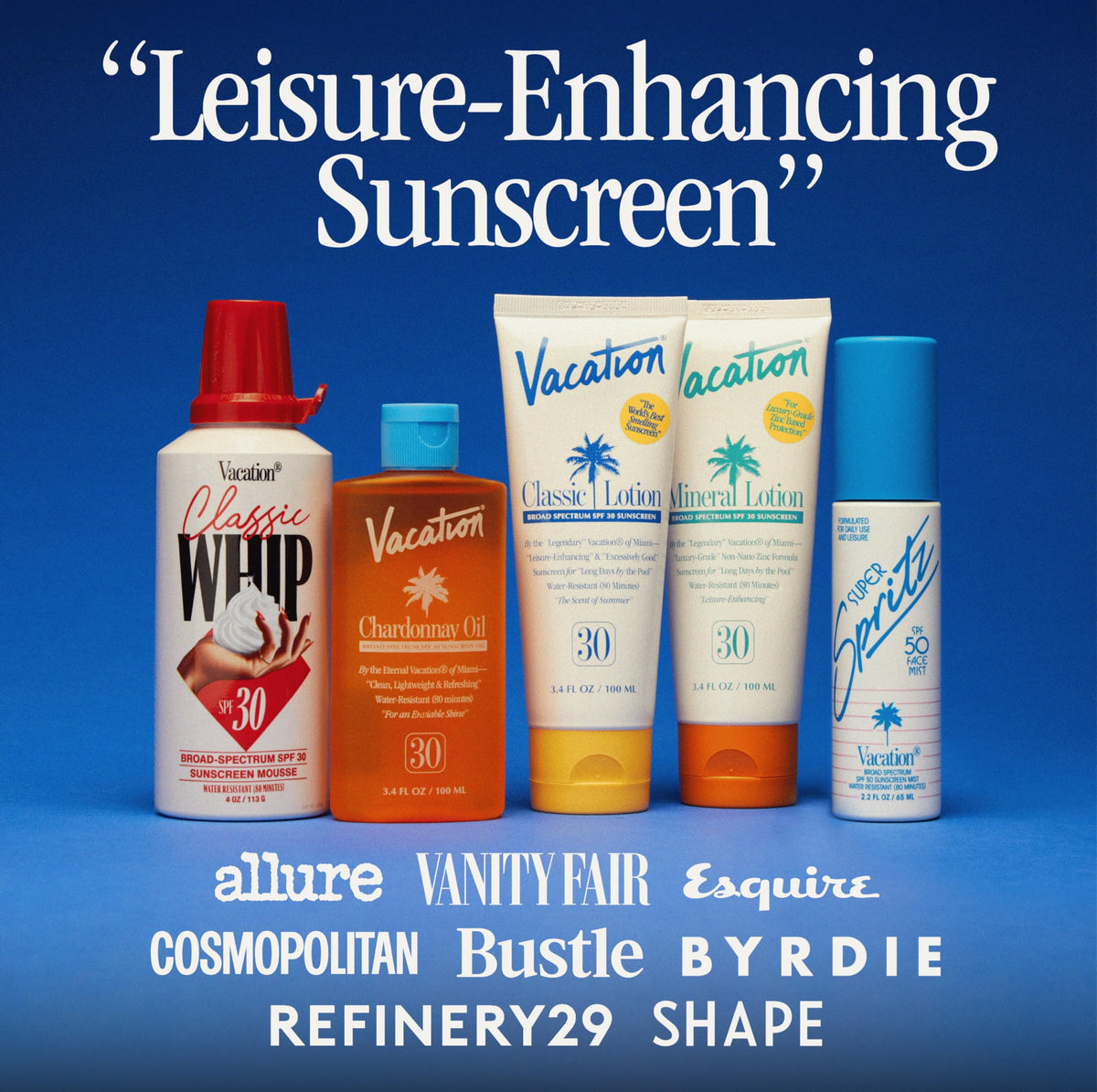 VACATION product staged on beach evoking tropical scent benefit
