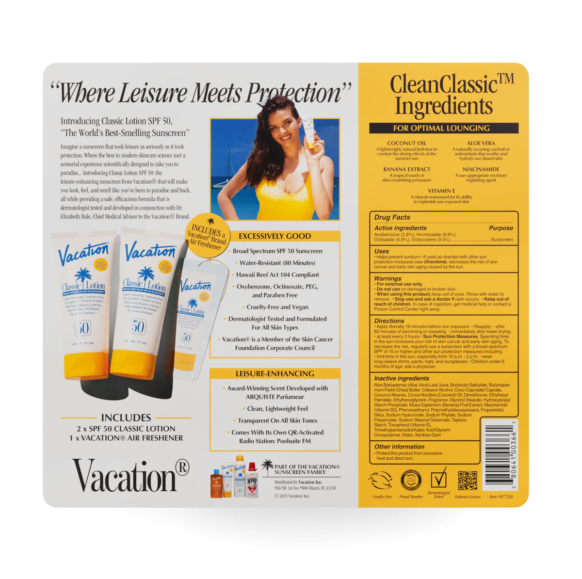 VACATION lotion texture closeup showing smooth lightweight finish