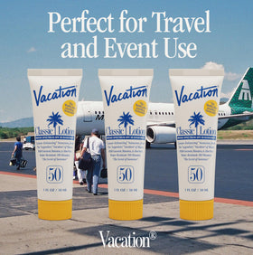 VACATION label ingredient detail highlighting clean formula benefits
