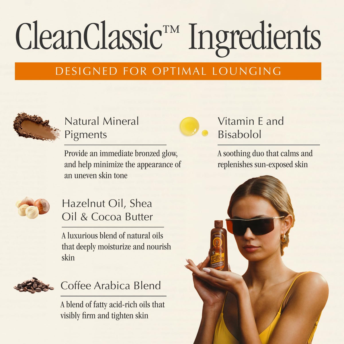 VACATION label and ingredients panel emphasizing SPF 30 protection and natural oils